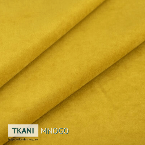Фото ткани велюра “16” (однотонный желтый)