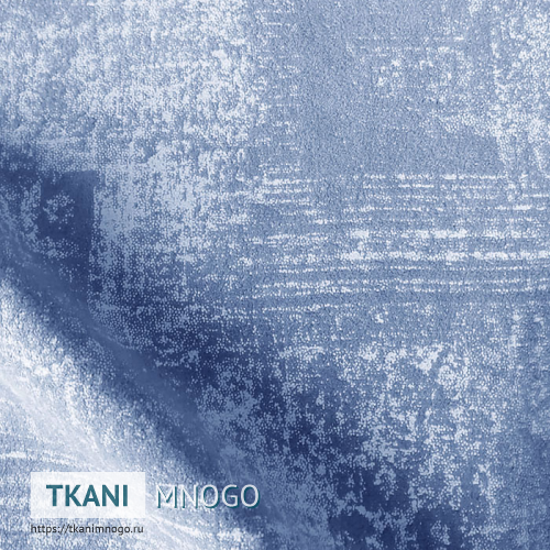 Фото ткани велюра “7” (узор синий)