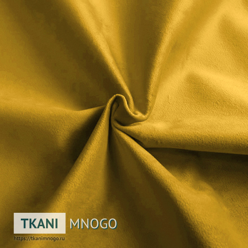 Фото ткани велюра “10B ” (однотонный желтый)